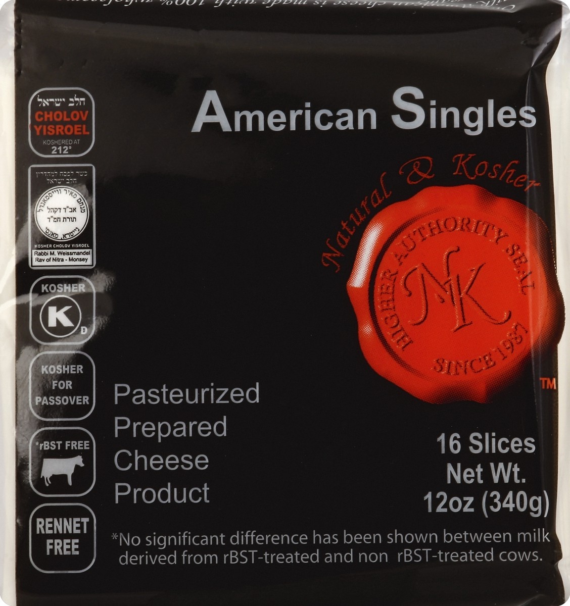 slide 1 of 6, Natural & Kosher Cheese Product 16 ea, 16 ct