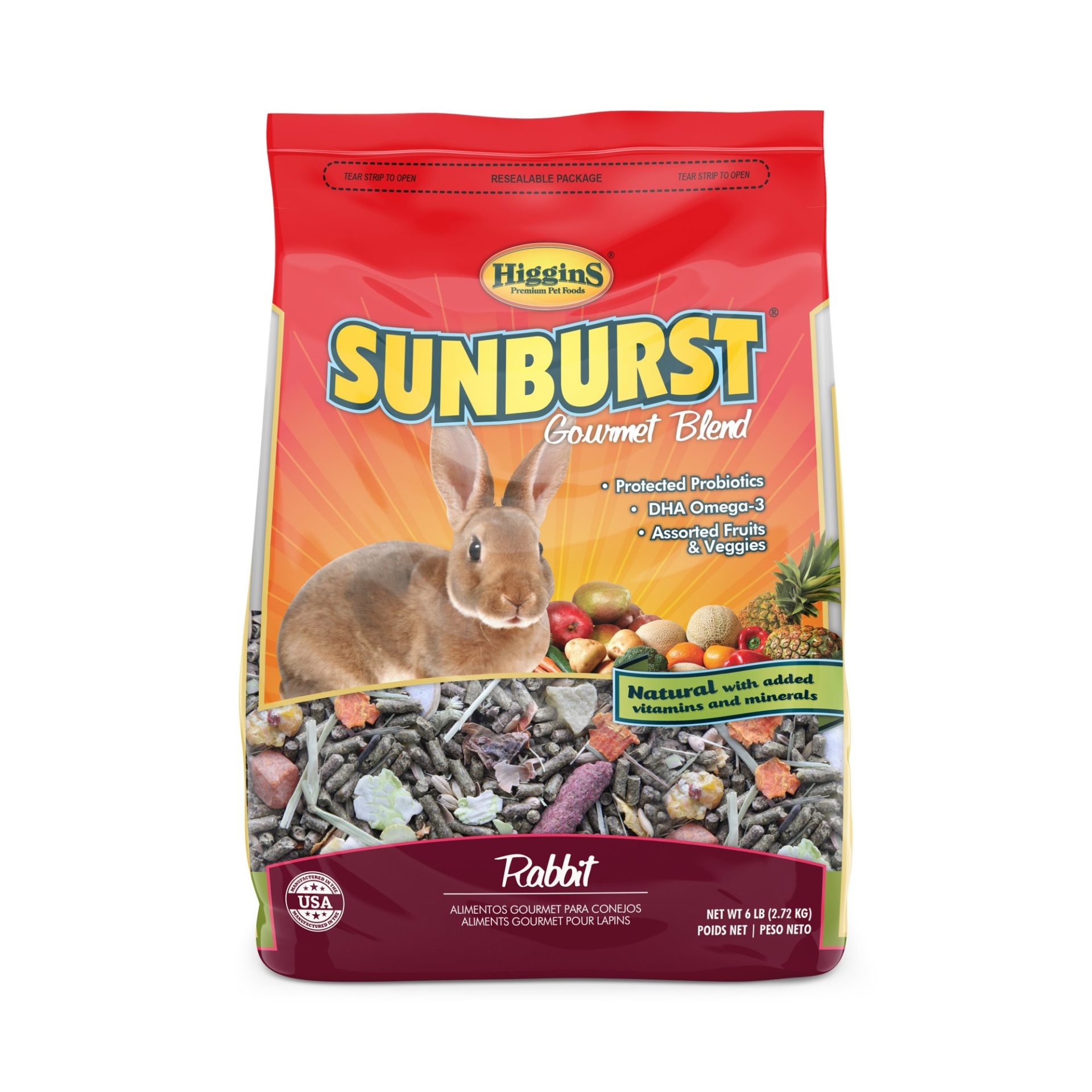 slide 1 of 1, Higgins Sunburst Gourmet Rabbit Food Mix, 6 lb