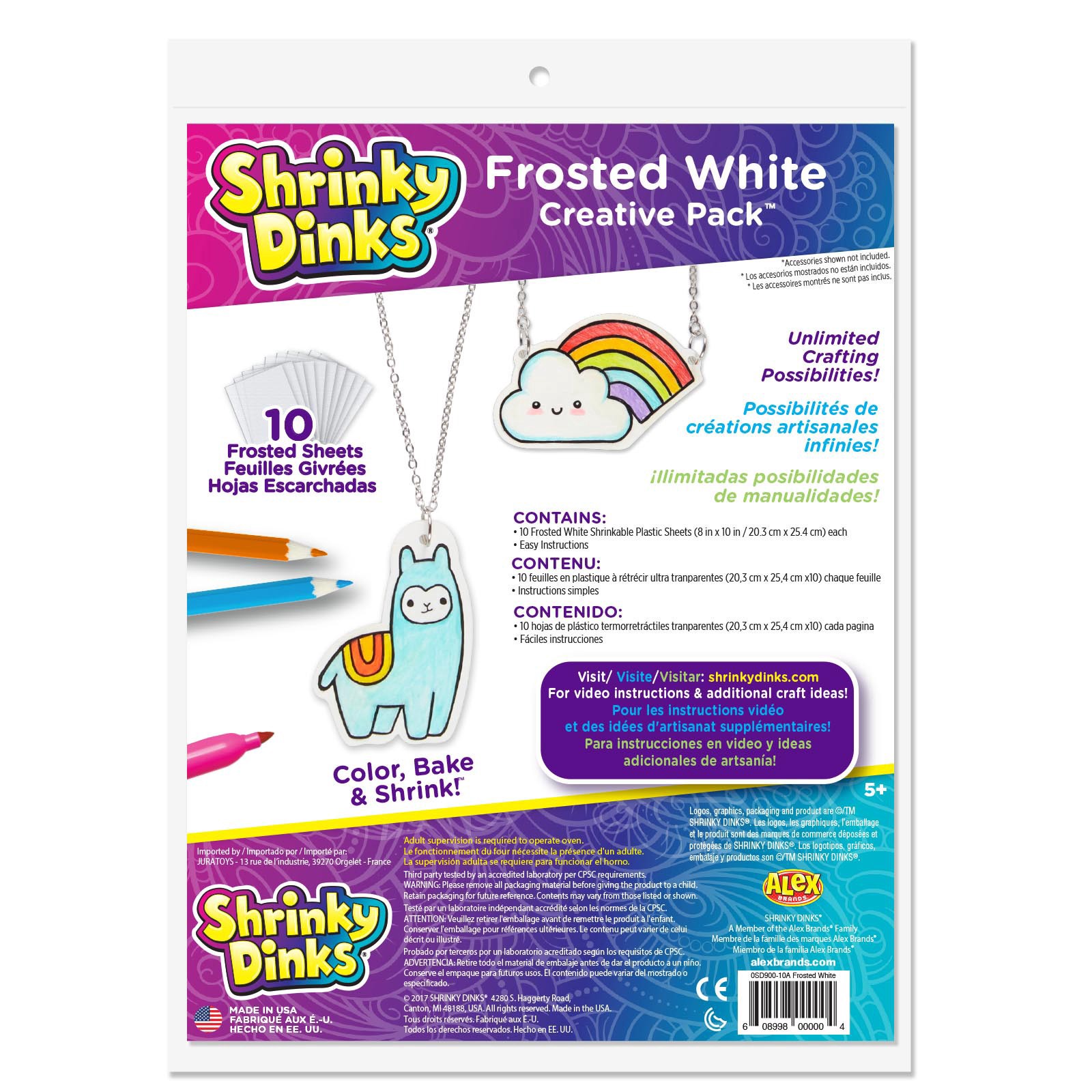 slide 4 of 4, K&b Innovations Shrinky Dinks Frosted White Creative Pack, 8 in x 10 in