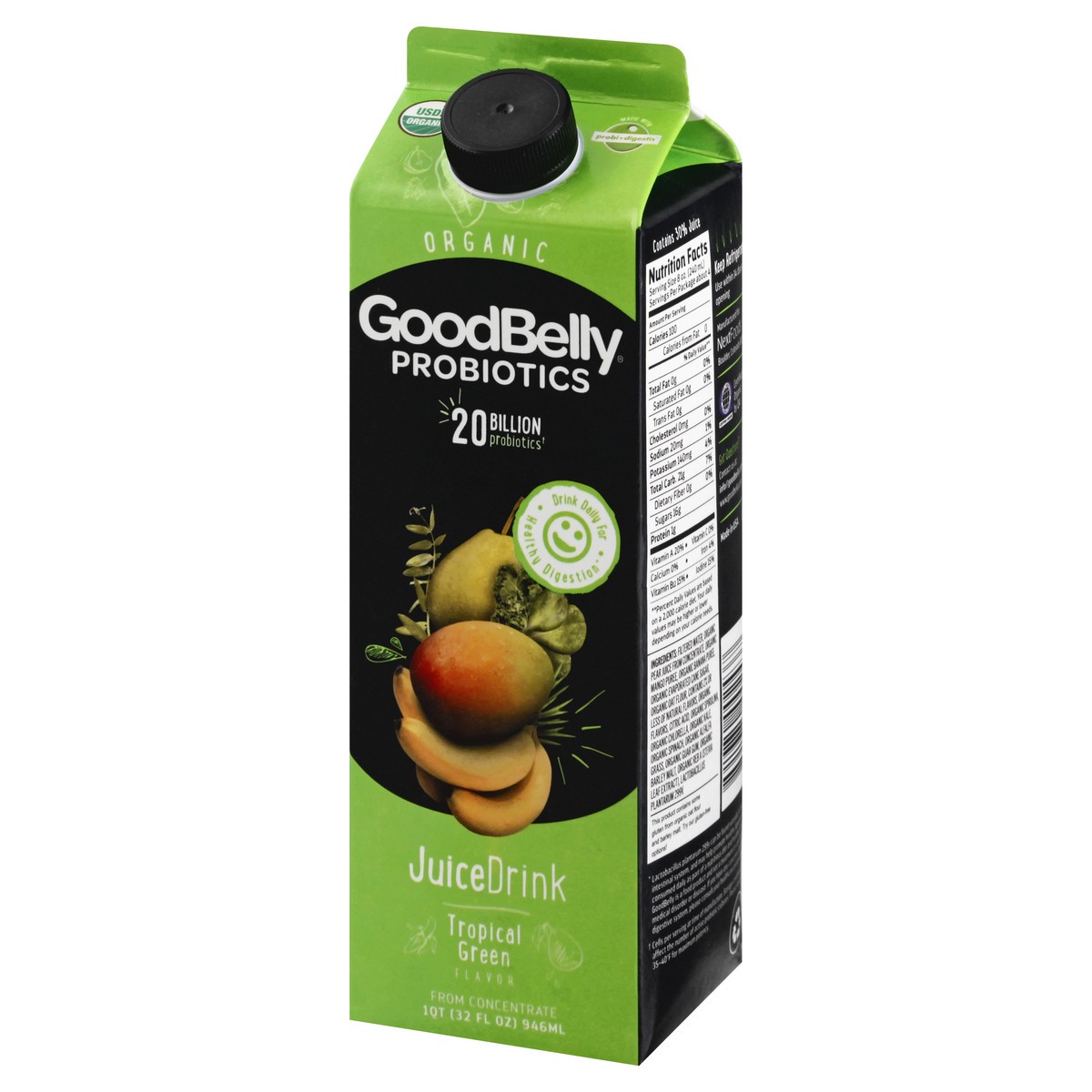 slide 2 of 12, Goodbelly Tropical Green Probiotic Fruit Drink - 32 fl oz, 32 fl oz