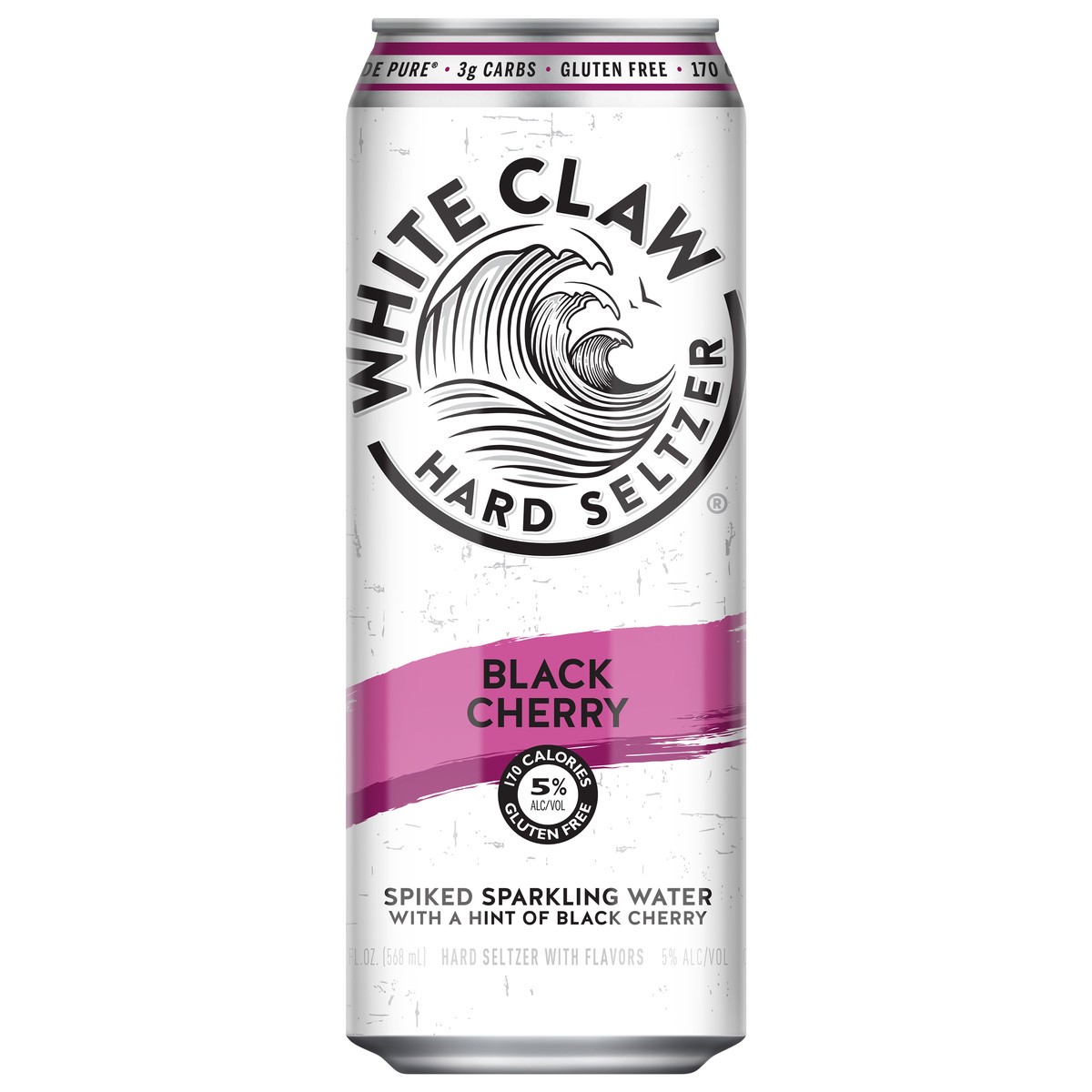 slide 1 of 6, White Claw Hard Seltzer Black Cherry 19.2oz Can, 19.2 fl oz