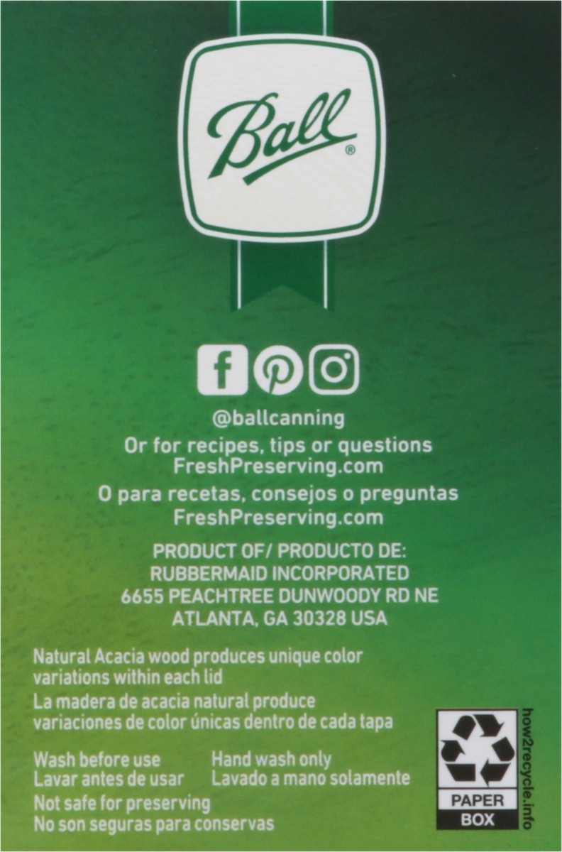 slide 8 of 9, Ball Wide Mouth Wooden Lids 3 ea, 3 ct