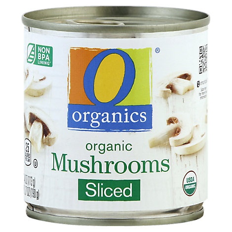 slide 1 of 1, O Organics Mushrooms Sliced, 4 oz