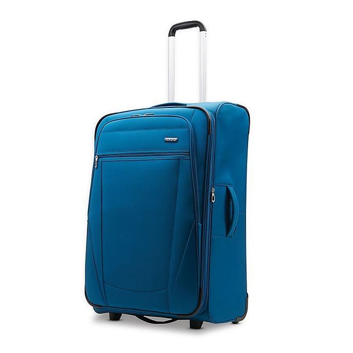 slide 1 of 8, American Tourister Blast XLT Softside Upright Checked Luggage - Aqua Blue, 24 in