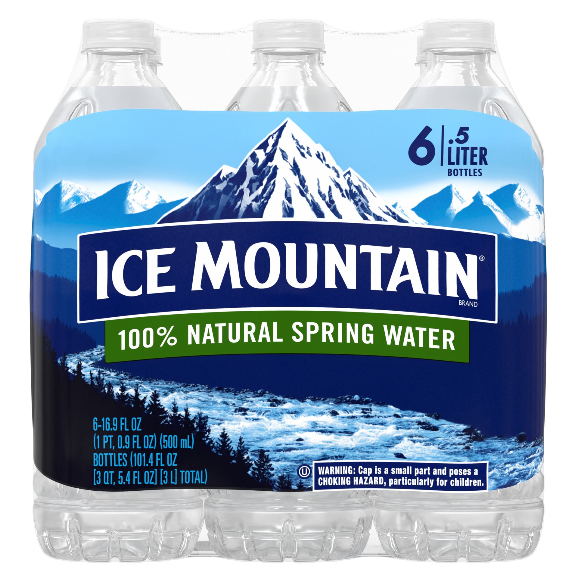 slide 2 of 5, ICE MOUNTAIN Brand 100% Natural Spring Water, 16.9-ounce plastic bottles (Pack of 6), 16.9 fl oz