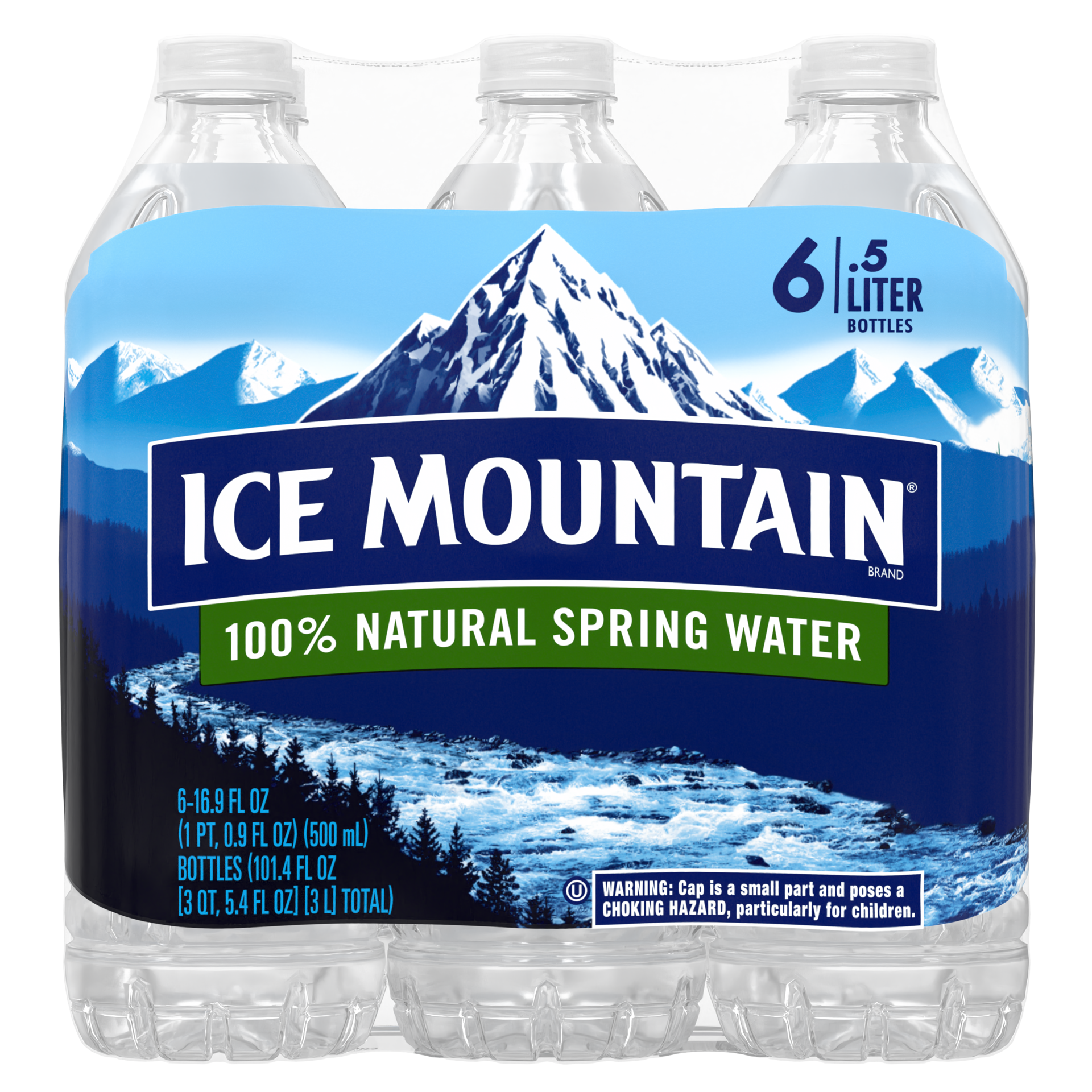 slide 1 of 5, ICE MOUNTAIN Brand 100% Natural Spring Water, (Pack of 6) - 16.9 fl oz, 16.9 fl oz