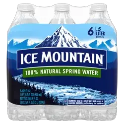 ICE MOUNTAIN Brand 100% Natural Spring Water, 16.9-ounce plastic bottles (Pack of 6)