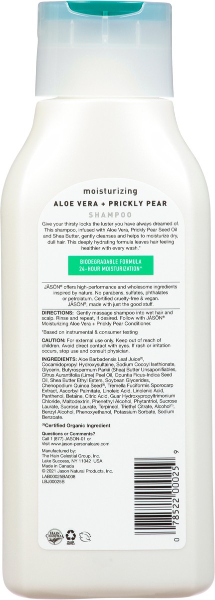 slide 4 of 8, Jason Moisturizing Aloe Vera + Prickly Pear Shampoo 16, 16 fl oz