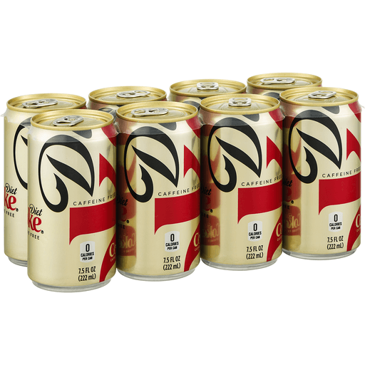 slide 1 of 1, Coca-Cola Diet Coke Cola, Caffeine Free- 8 ct, 8 ct