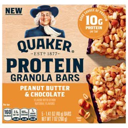 Quaker Protein Granola Bars Peanut Butter & Chocolate 1.41 Oz 5 Count