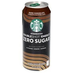 Starbucks Double Shot Zero Sugar Dark Chocolate Flavored Energy Coffee Beverage 15 fl oz