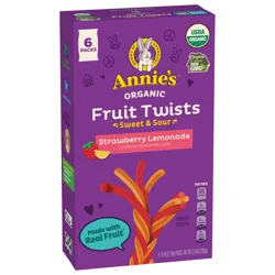 Annie's Organic Sweet and Sour Strawberry Lemonade Fruit Twists 6 Count, 3.84 OZ