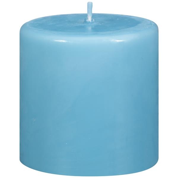 slide 1 of 1, Hy-Vee Wix & Wax Light Blue 3'' X 3'' Pillar Candle, 1 ct