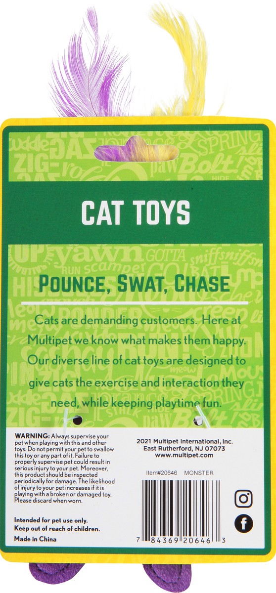 slide 8 of 11, MultiPet Toy Cat Monsters Catnip 1.000 Ea, 1 ct