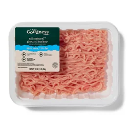 True Goodness 98/2 Ground Turkey, No Antibiotics Ever, 16 Oz
