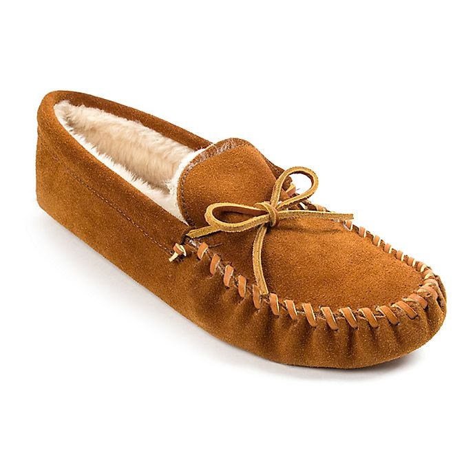 slide 1 of 3, Minnetonka Size 11 Men's Pile-Lined Soft Sole Slippers - Brown, 1 ct