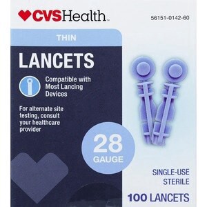 slide 1 of 1, Cvs Health Thin 28 Gauge Lancets, 100 Ct, 1 ct