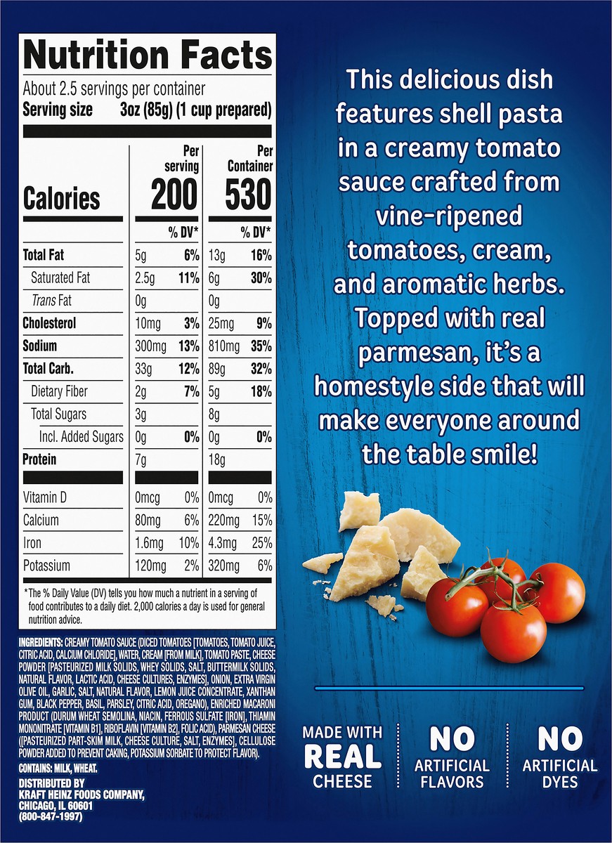 slide 10 of 10, Kraft Pasta Sides Creamy Tomato Shells, 8 oz