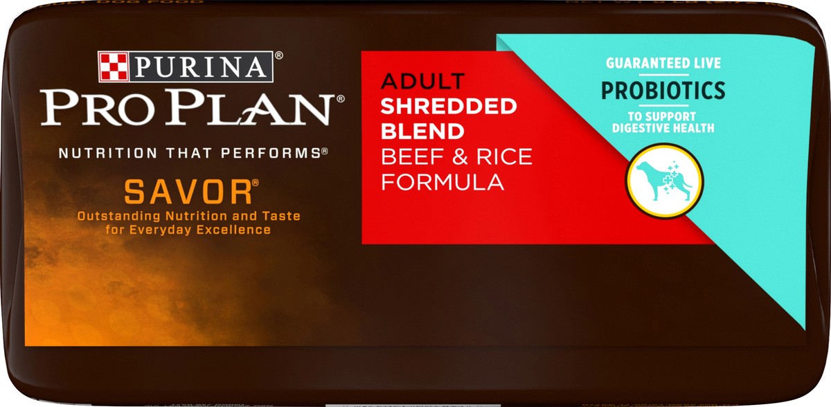 slide 4 of 6, Pro Plan Purina Pro Plan High Protein Dog Food With Probiotics for Dogs, Shredded Blend Beef & Rice Formula, 6 lb