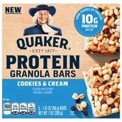 Quaker Protein Granola Bars Cookies & Cream 7 Oz 5 Count