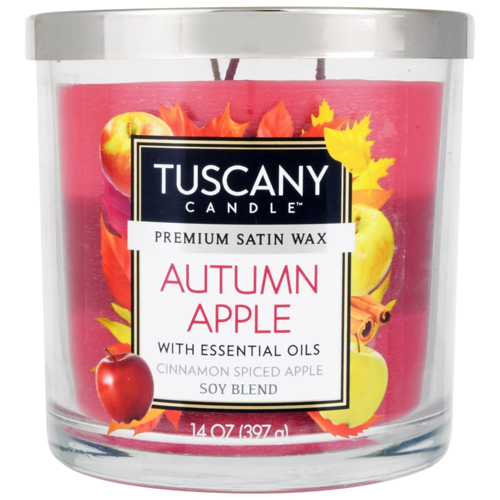 slide 1 of 1, Tuscany Candle Autumn Apple Cinnamon Spiced Apple Scent Candle, 14 oz