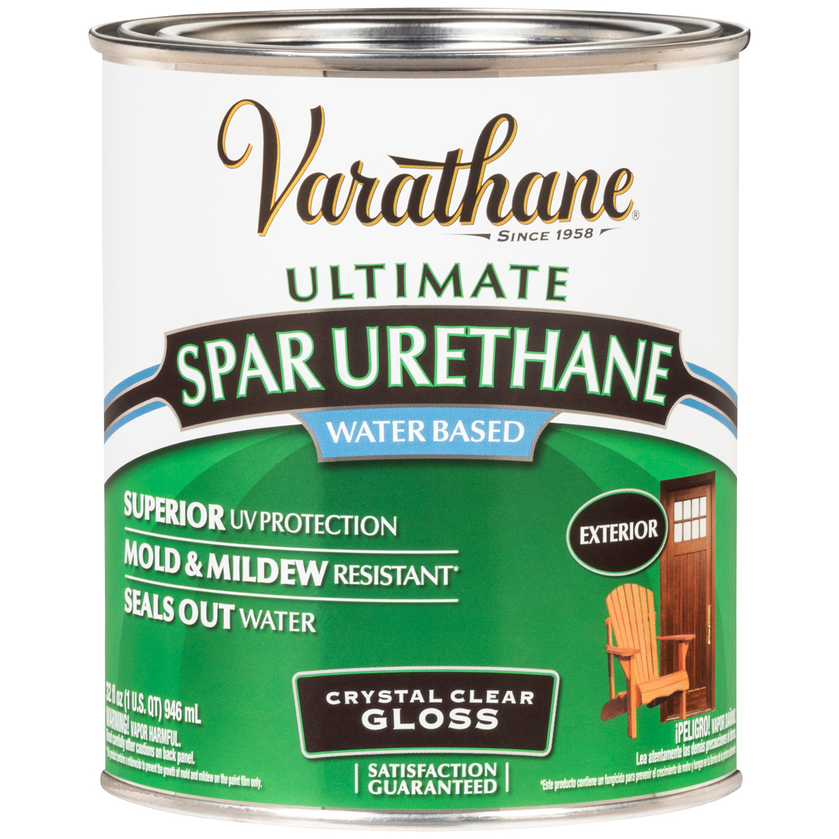 slide 1 of 1, Varathane Ultimate Spar Urethane Water-Based Gloss Finish - Crystal Clear, 1 qt