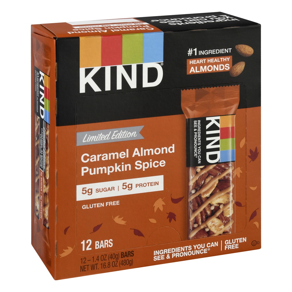 slide 3 of 14, KIND Caramel Almond Pumpkin Spice Bars 12 ea, 12 ct