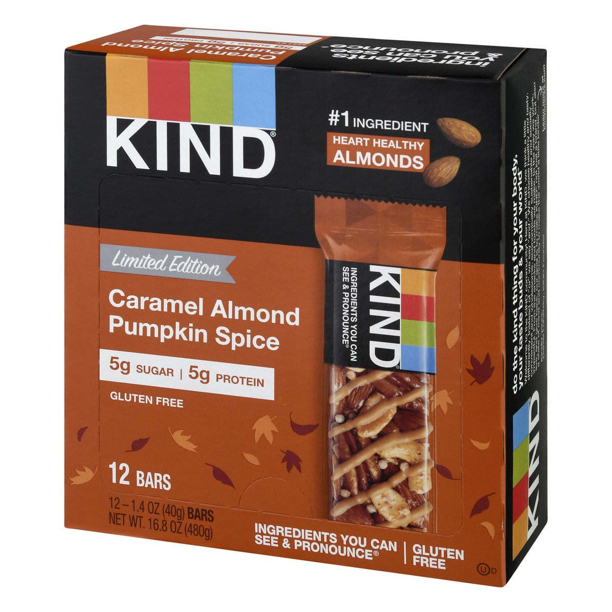 slide 14 of 14, KIND Caramel Almond Pumpkin Spice Bars 12 ea, 12 ct