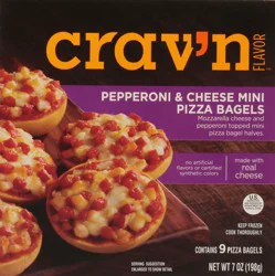 Crav'n Flavor Pepperoni & Cheese Mini Pizza Bagels - 9 each
