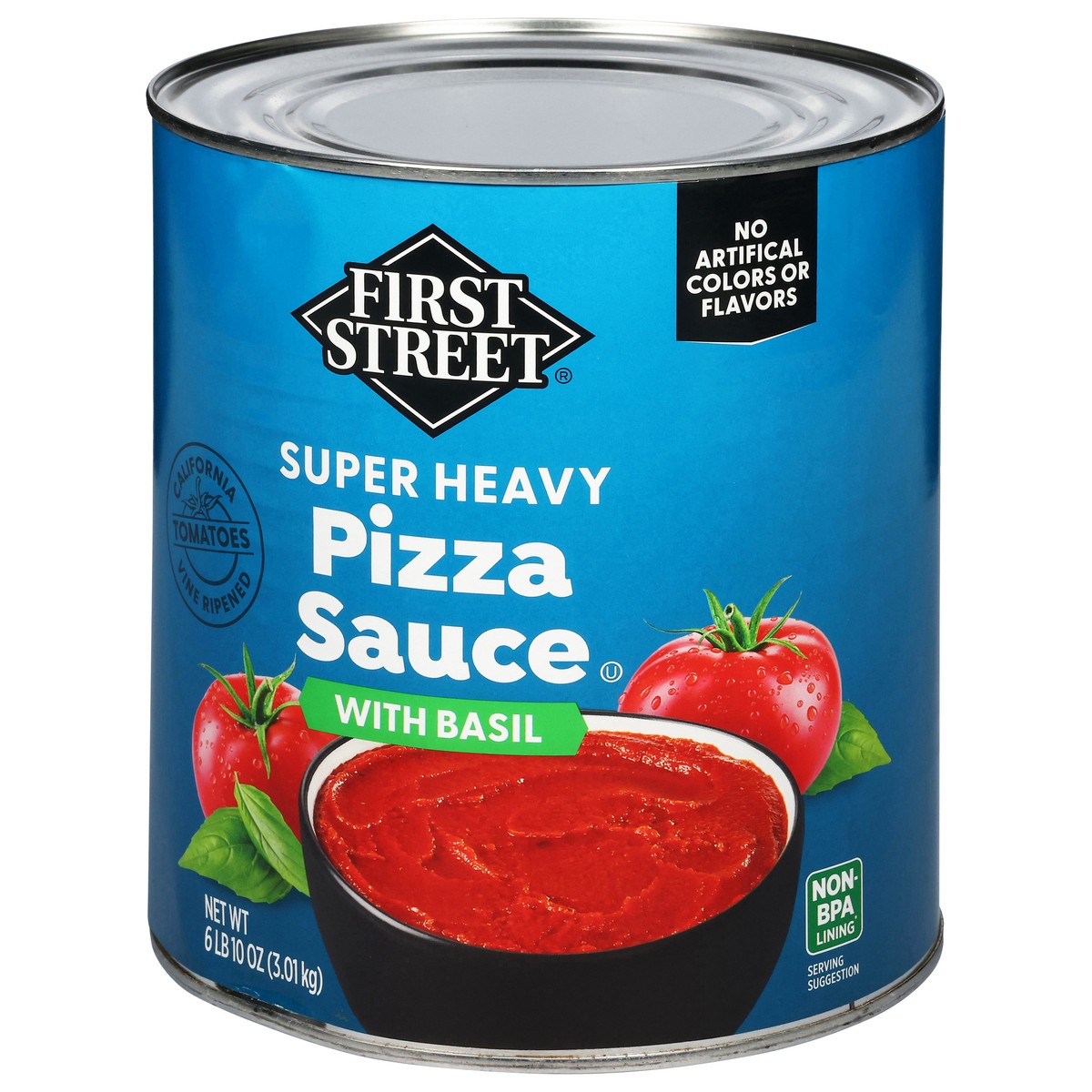 slide 2 of 4, First Street Super Heavy Pizza Sauce With Basil, 106 oz