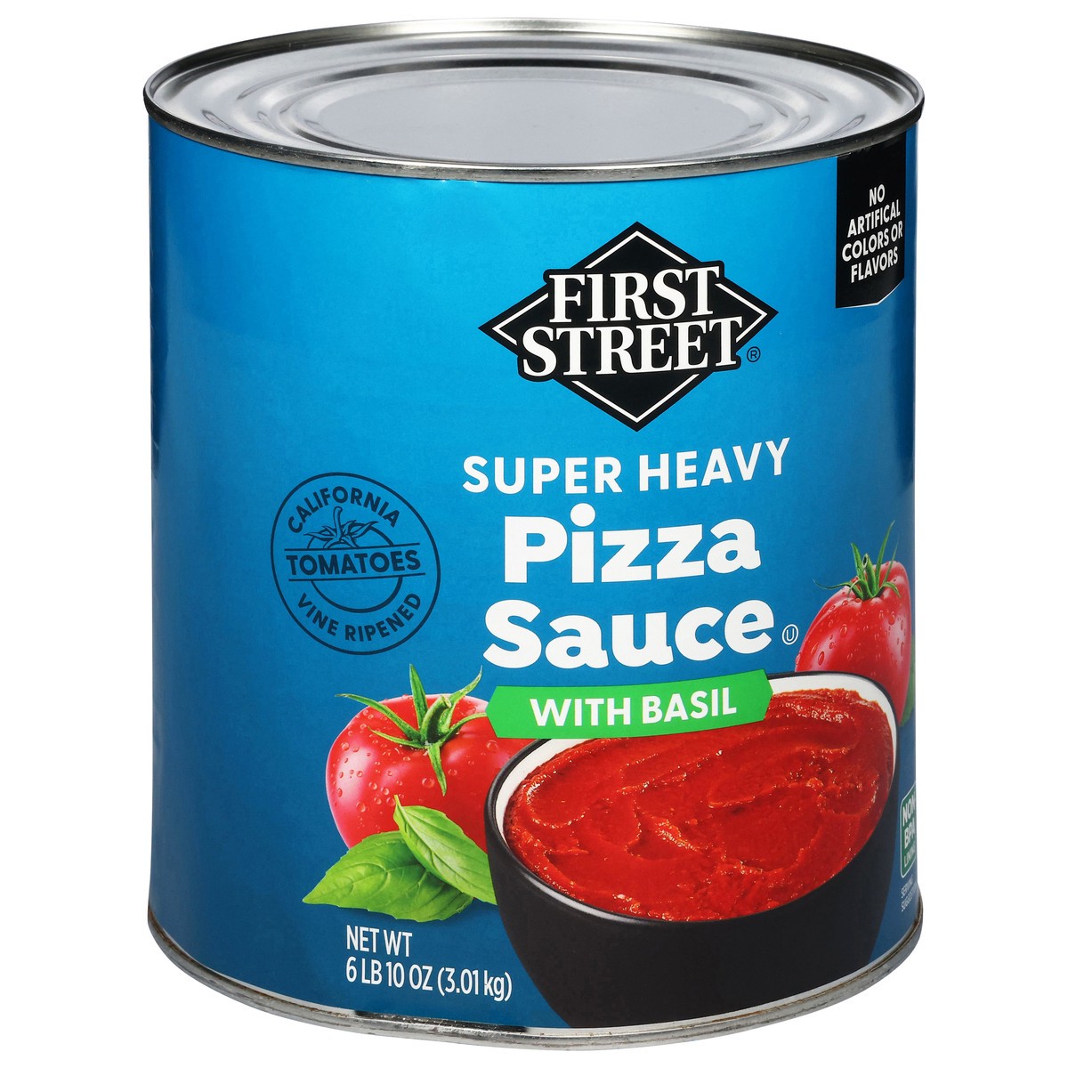 slide 3 of 4, First Street Super Heavy Pizza Sauce With Basil, 106 oz