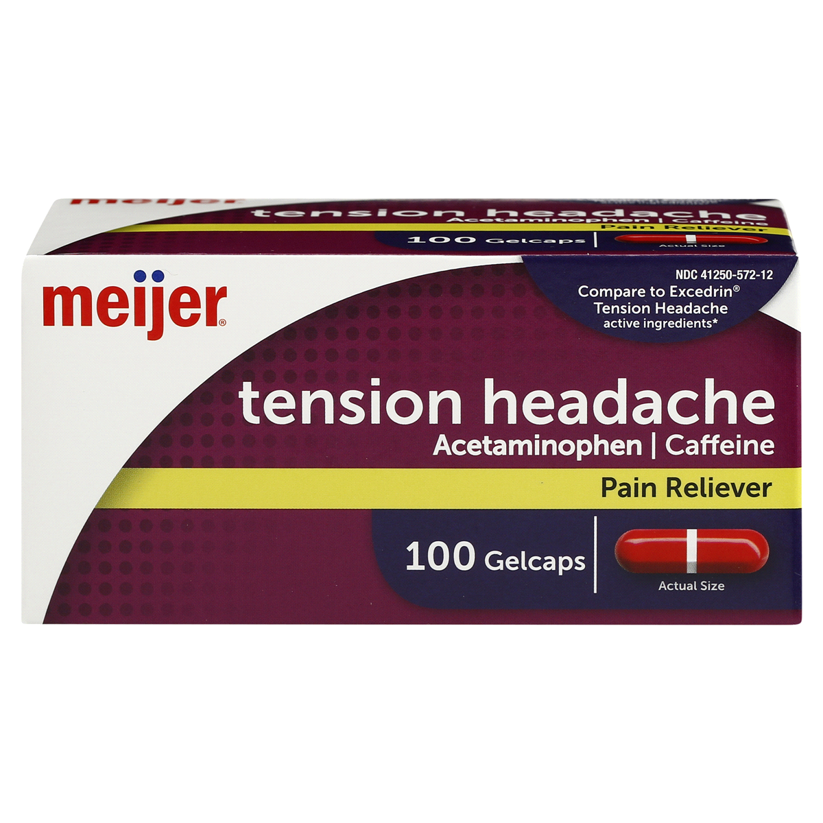 slide 1 of 9, Meijer Rapid Release Tension Headache Pain Reliever, 100 Gelcaps, 100 ct