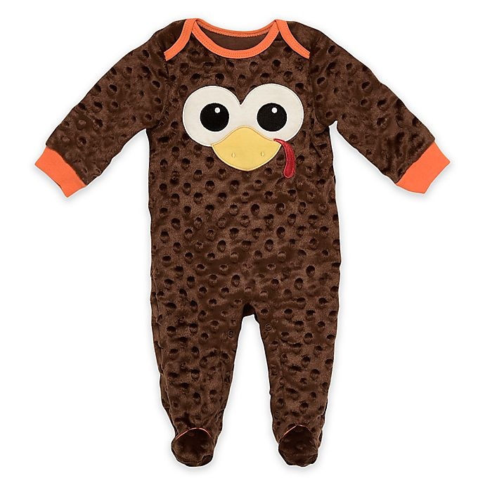 slide 1 of 1, Baby Starters Newborn Dot Turkey Footie - Brown, 1 ct