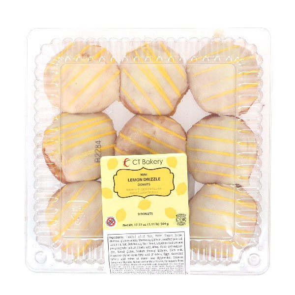 slide 1 of 1, Mini Lemon Flavored Drizzled Donuts, 17.77 oz