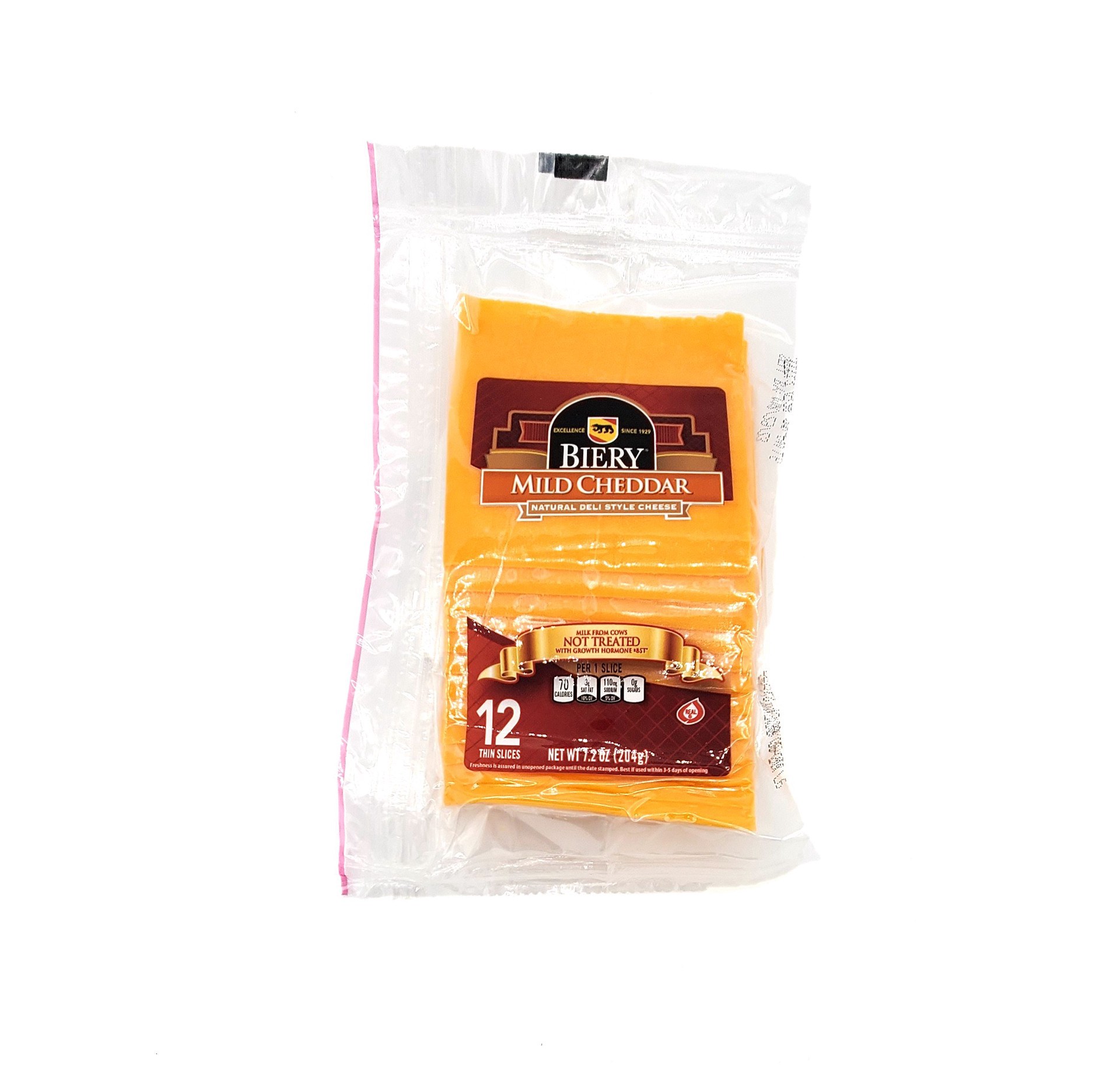 slide 1 of 1, Biery Mild Cheddar Slice, 7.2 oz