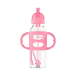 Dr. Brown's Sippy Straw Bottle w/ Silicone Handles, Pink