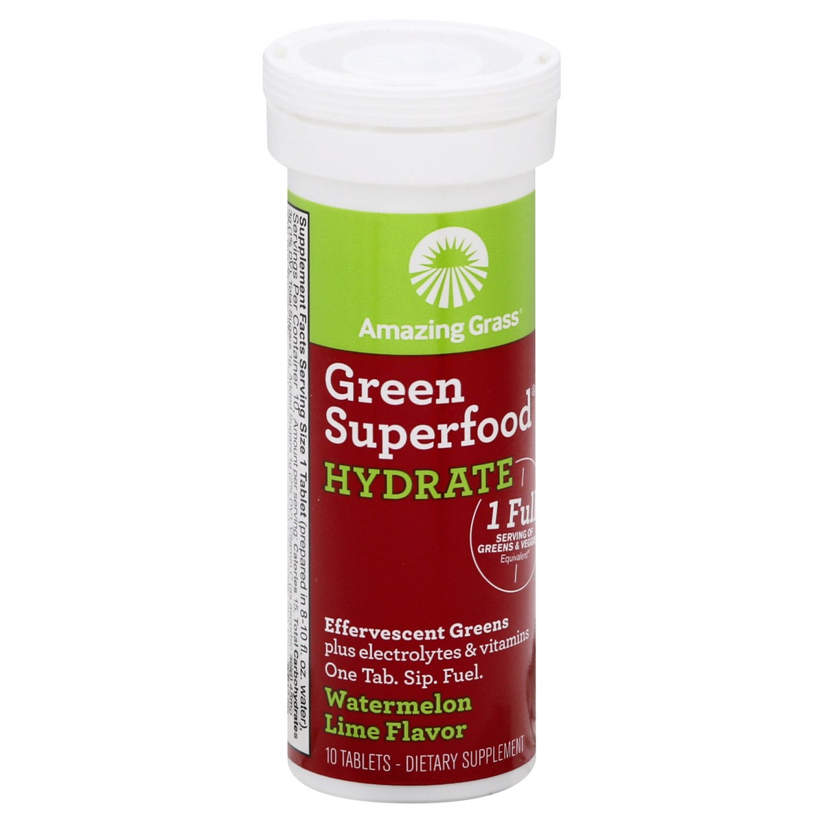 slide 2 of 9, Amazing Grass Watermelon Lime Green Superfood Hydrate Tablets, 10 ct