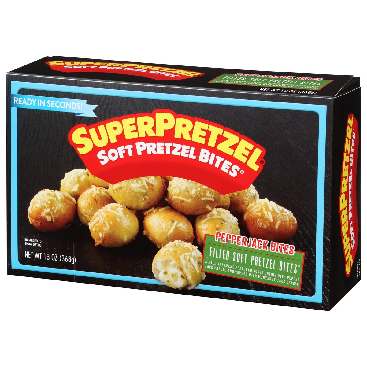 slide 4 of 11, SuperPretzel Soft Pretzel Bites, Pepperjack Bites, 13 oz