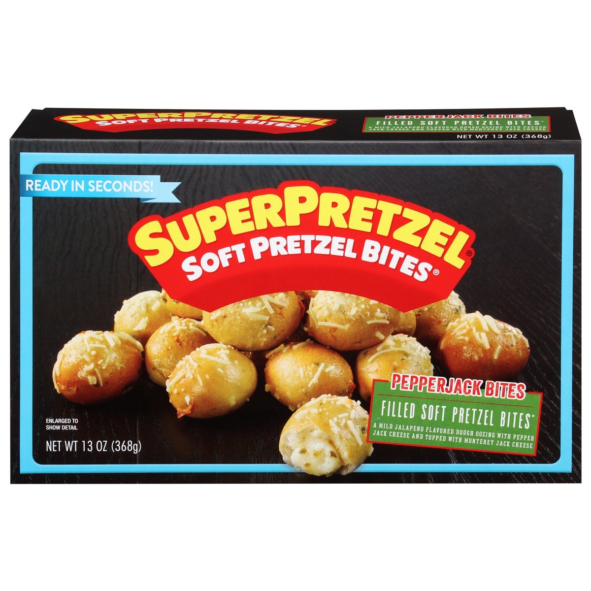 slide 6 of 11, SuperPretzel Soft Pretzel Bites, Pepperjack Bites, 13 oz