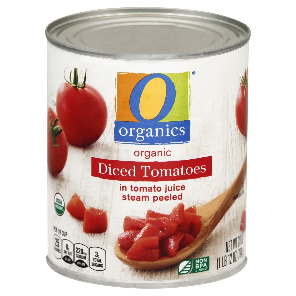 slide 1 of 2, O Organics Organic Diced Tomatoes In Tomato Juice, 28 oz
