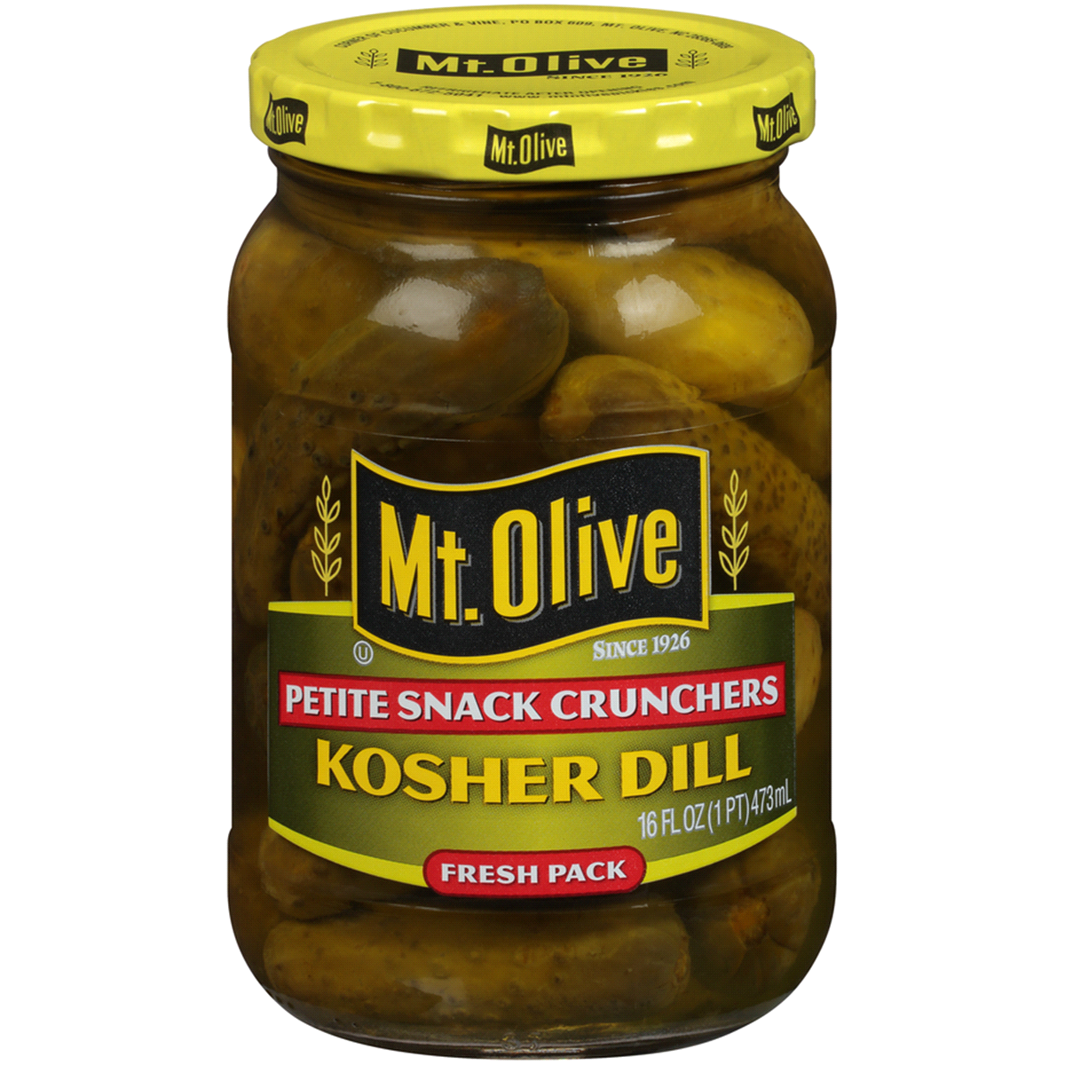 slide 1 of 21, Mt. Olive Petite Snack Crunchers Kosher Dill Pickles, 16 fl oz