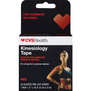 slide 1 of 1, CVS Health Kinesiology Athletic Tape Strips, Red, 20 ct