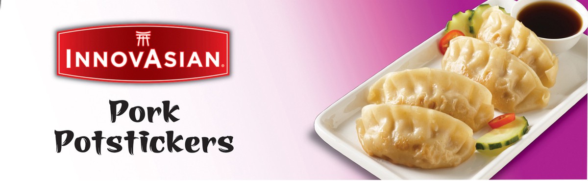 slide 4 of 15, InnovAsian Pork Potstickers with Ponzu Sauce, 8.7 oz (Frozen), 8.7 oz