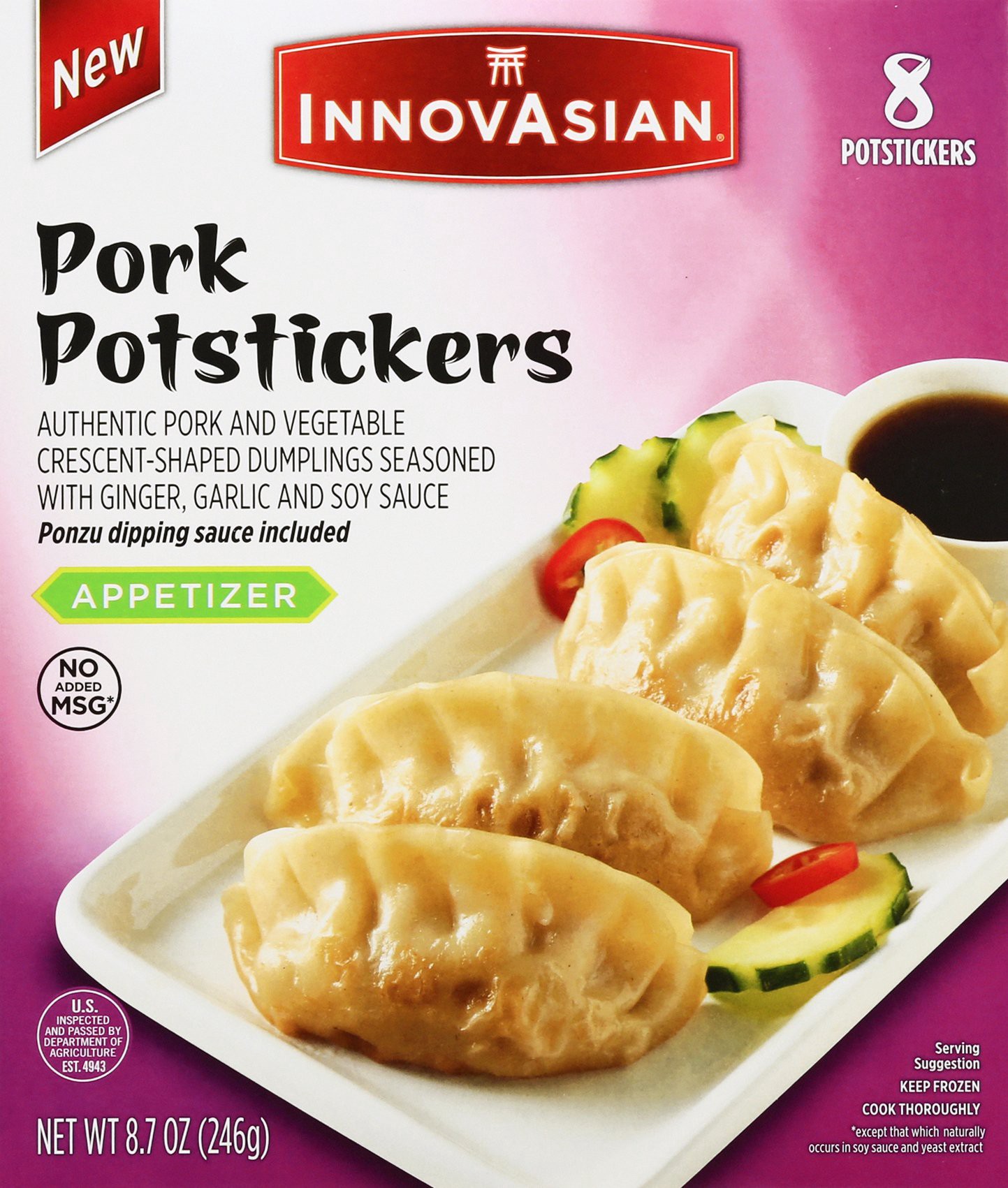 slide 1 of 1, InnovAsian Pork Potstickers Appetizer, 8.7 oz