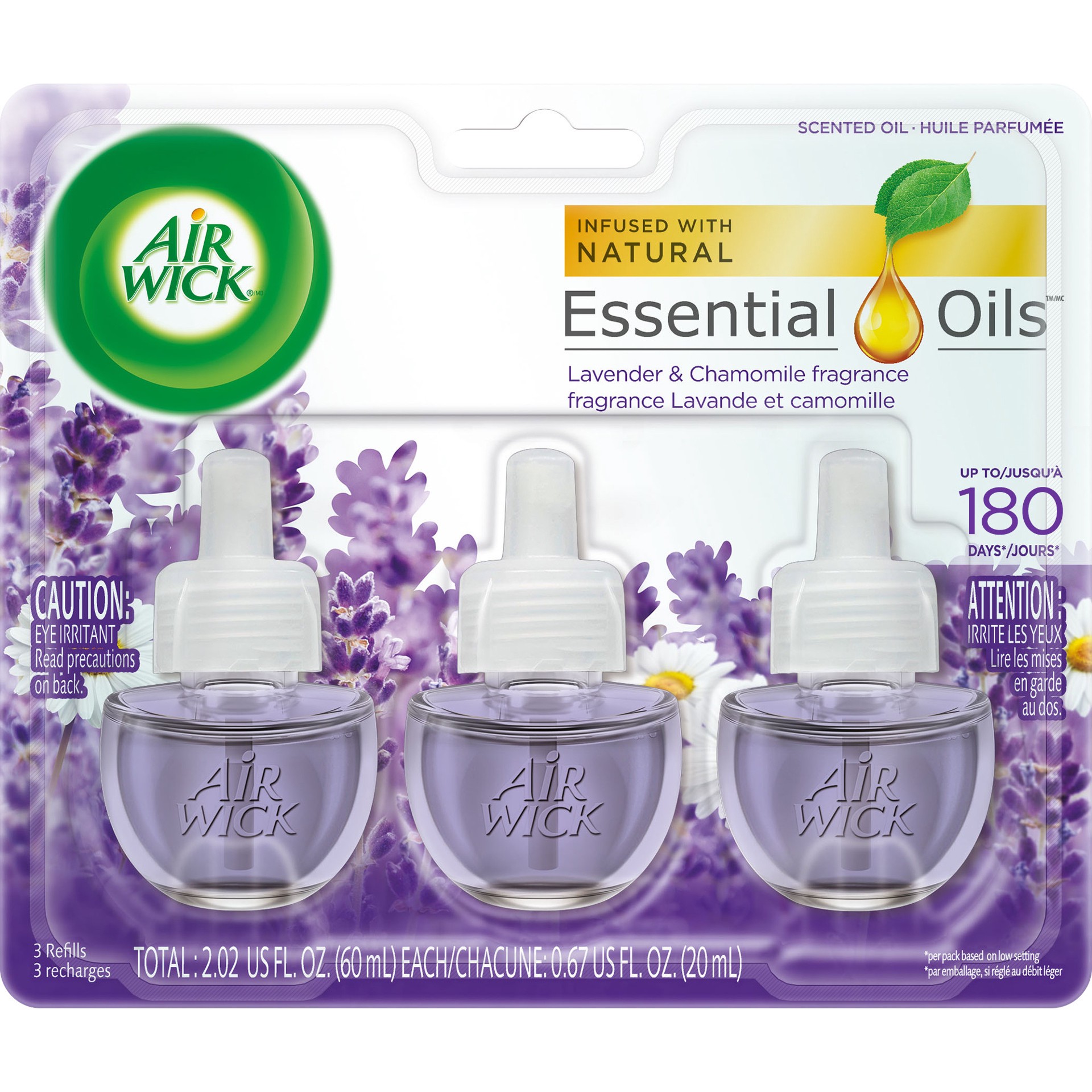 slide 1 of 9, Air Wick Plug in Scented Oil Refill, 3 Ct, Lavender & Chamomile,  Air Freshener, 3 ct