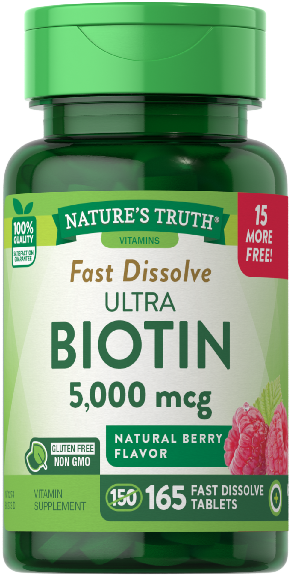 slide 1 of 4, Nature's Truth Ultra Biotin 5,000 mcg, 165 ct; 5000 mcg