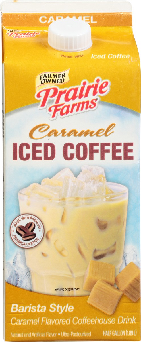 slide 1 of 9, Prairie Farms Barista Style Caramel Iced Coffee - 1/2 gal, 1/2 gal