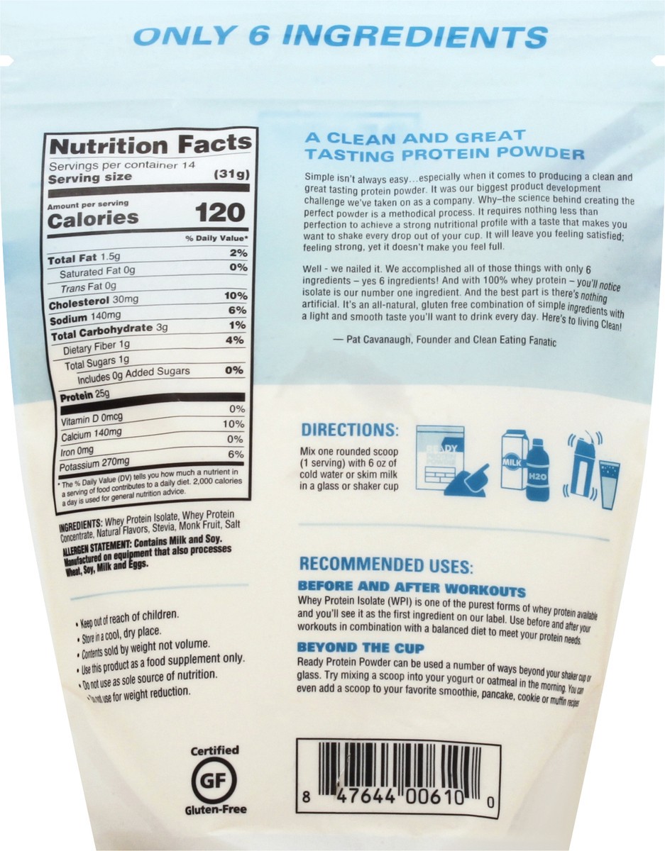 slide 2 of 10, Ready Nutrition Vanilla Protein Powder 1 lb, 1 lb