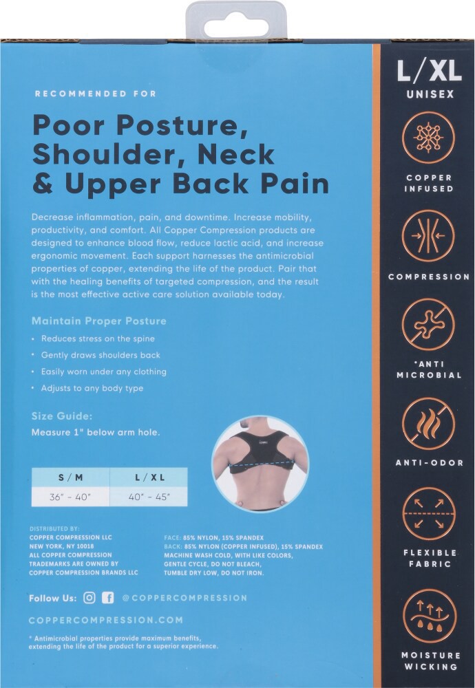 slide 6 of 6, Copper Compression Unisex Posture Corrector L/XL 1 ea, 1 ct