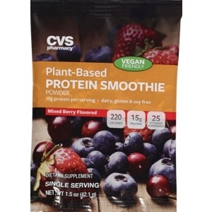 slide 1 of 1, CVS Health Plant Based Protein Smoothie Powder 1.5 Oz, Mixed Berry, 1.5 oz